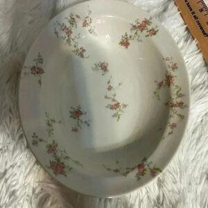 Theodore‎ Haviland NY USA Pink Spray Oval floral pink Vegetable Bowl 9 5/8"